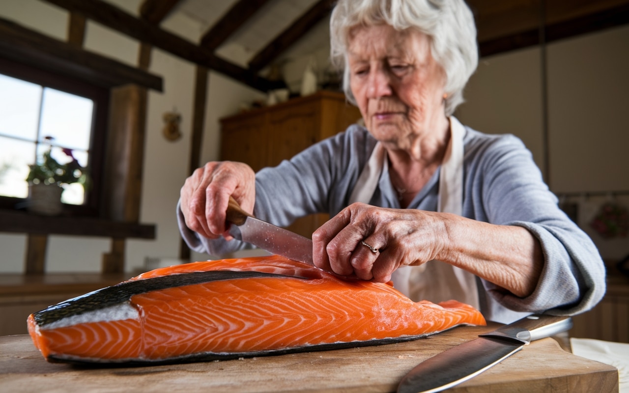 Senza coltello: il trucco infallibile che tutte le nonne usano per rimuovere la pelle del salmone